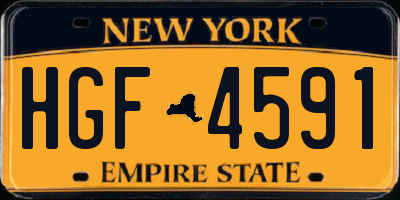 NY license plate HGF4591