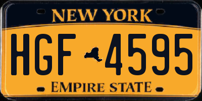 NY license plate HGF4595