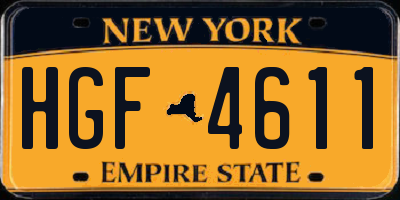 NY license plate HGF4611