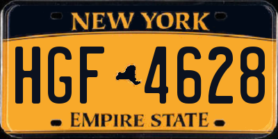 NY license plate HGF4628