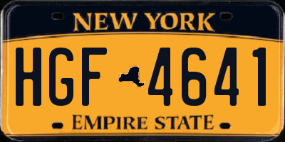 NY license plate HGF4641
