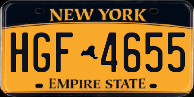 NY license plate HGF4655