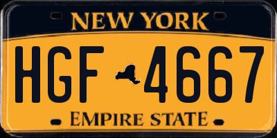 NY license plate HGF4667