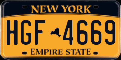 NY license plate HGF4669