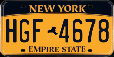 NY license plate HGF4678