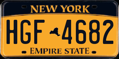 NY license plate HGF4682