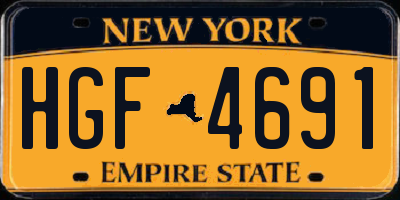 NY license plate HGF4691
