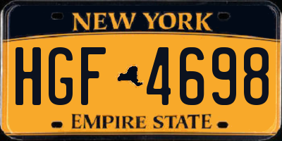 NY license plate HGF4698