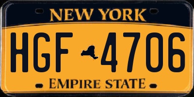 NY license plate HGF4706