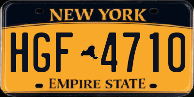 NY license plate HGF4710