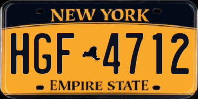 NY license plate HGF4712