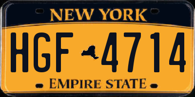 NY license plate HGF4714