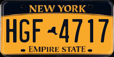 NY license plate HGF4717