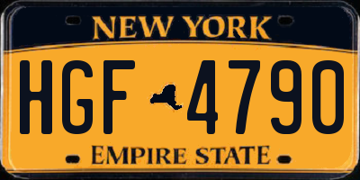 NY license plate HGF4790