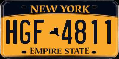NY license plate HGF4811