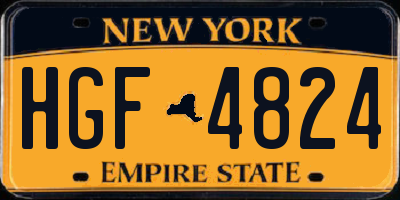 NY license plate HGF4824