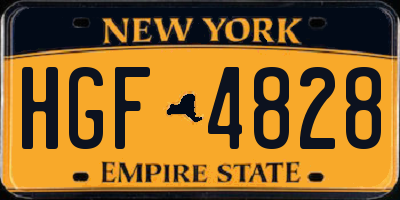 NY license plate HGF4828