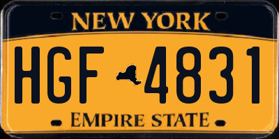 NY license plate HGF4831