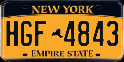NY license plate HGF4843