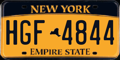 NY license plate HGF4844