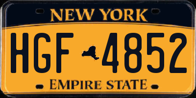 NY license plate HGF4852