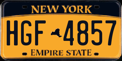 NY license plate HGF4857