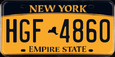 NY license plate HGF4860