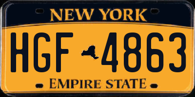 NY license plate HGF4863