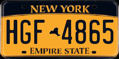 NY license plate HGF4865