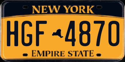 NY license plate HGF4870