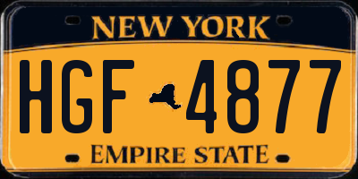 NY license plate HGF4877