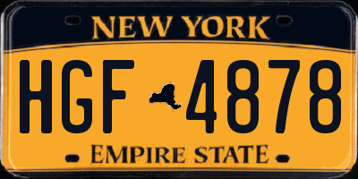 NY license plate HGF4878