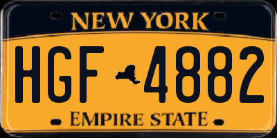 NY license plate HGF4882