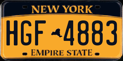 NY license plate HGF4883