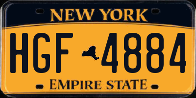 NY license plate HGF4884