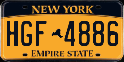 NY license plate HGF4886