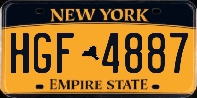 NY license plate HGF4887