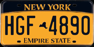 NY license plate HGF4890