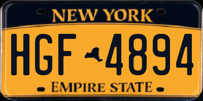NY license plate HGF4894