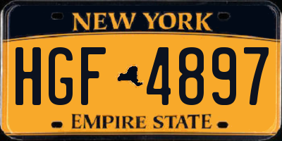 NY license plate HGF4897
