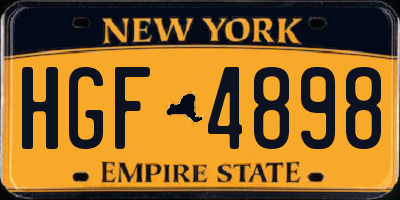 NY license plate HGF4898