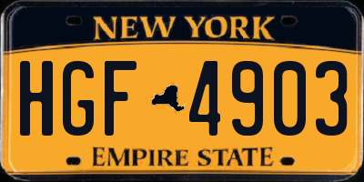 NY license plate HGF4903