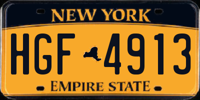 NY license plate HGF4913
