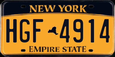 NY license plate HGF4914