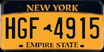 NY license plate HGF4915