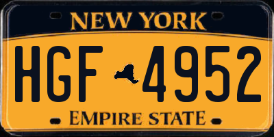 NY license plate HGF4952