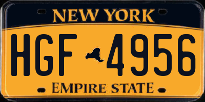 NY license plate HGF4956