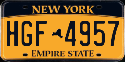 NY license plate HGF4957