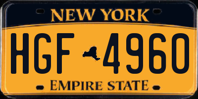 NY license plate HGF4960