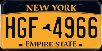 NY license plate HGF4966